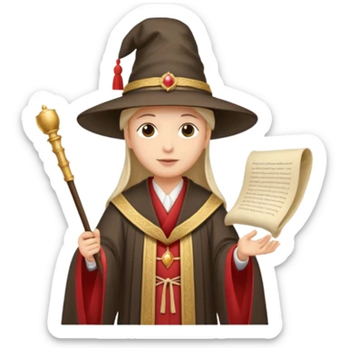Elegant noble in long robes with tall hat, holding a scroll of orders.
 sticker
