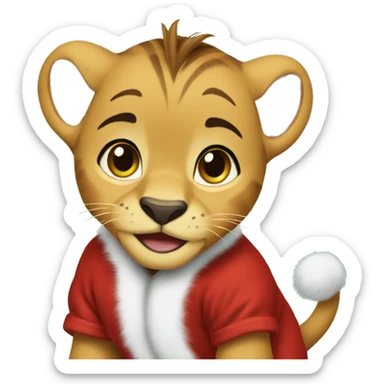 Baby Nala from Lion King wearing Christmas pajamas  sticker