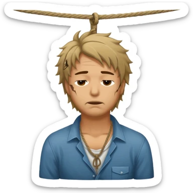 A man being hung like he was hung for murder  sticker