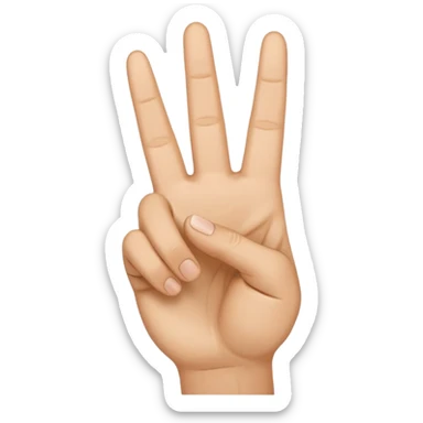 A piece hand sign with the thumb open . With 3 fingers closed. 2 open for the piece and the thumb open sticker