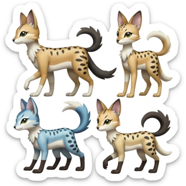 Meloetta-Trico-Silvally-Nargacuga-Sergal-Serval-Cresselia-Fakémon-creature-hybrid sticker