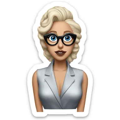 Lady gaga glasses updo blu eyes  sticker