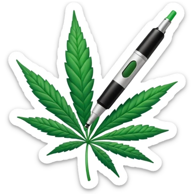 permanent marker with cannabis leaf sticker