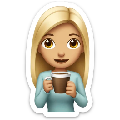 Girl drinking coffee  sticker