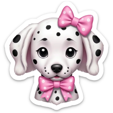 Perrita dálmata con moño rosa sticker