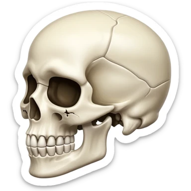 premium skull emoji but show ing its rigth side of face sticker