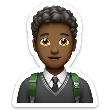 schoolboy who has color palette sticker