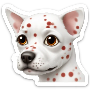 Chthuahua white with red spots sticker
