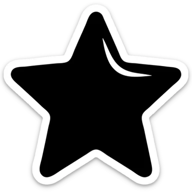 solid icon of a shiny silver star on a glossy black car surface, minimal subtle reflections, focus on mirror shine, elegant and minimal sticker