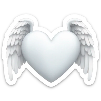 white heart with angel wings sticker