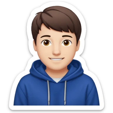 Draw MrBeast in casual hoodie with short hair & friendly smile. sticker