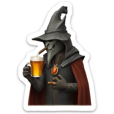 Sauron having a pint and smoking a pipe  sticker
