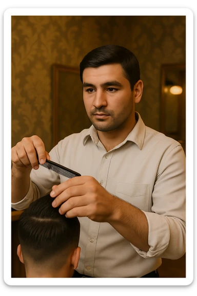 Now all that's left is the barber, take out the rest. sticker