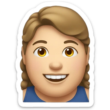 happy obese woman sticker