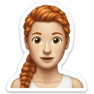 Redhead woman freckles long ponytail sticker