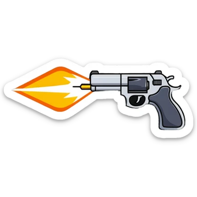 Cartoon gun blast with action effects sticker