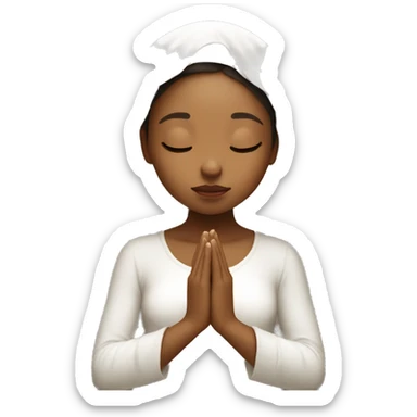 Caramel skin Girl praying for with white veil  sticker