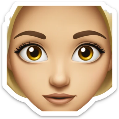 Create an emoji of a beautiful girl's eyes  .Expressive eyes and well-defined, arched eyebrows. Both eyes and eyebrows should look symmetrical and attractive.Needs to be cute while looking at that sticker