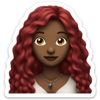 beautiful long haired witch, red, black, burgundy sticker