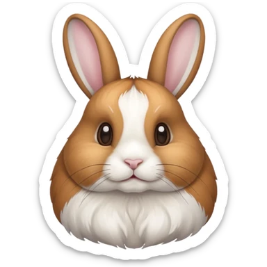 A Dutch rabbit with light brown and white fur. sticker