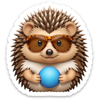 hedgehog with sunglasses sticker