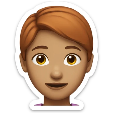 girl with brownish red short hair sticker