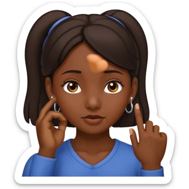 👧🏾👂🏾🤏🏾 pinching ear girl sticker