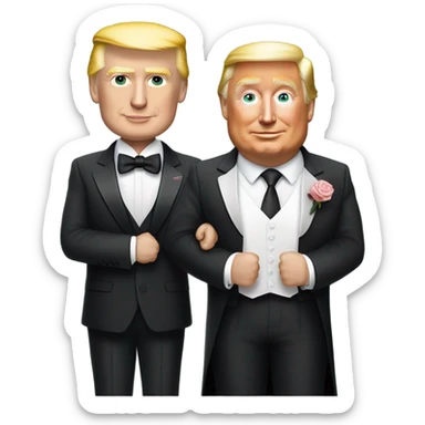 donald trump and elon musk getting married sticker
