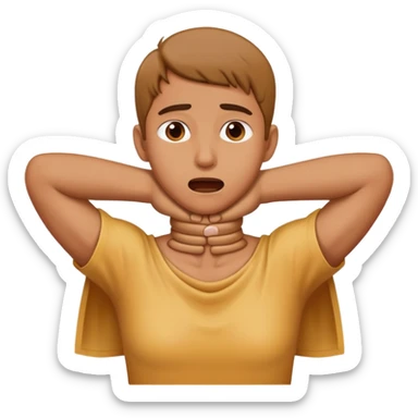 Hands around my own neck strangling myself sticker