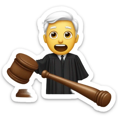 surprised judge with gavel sticker