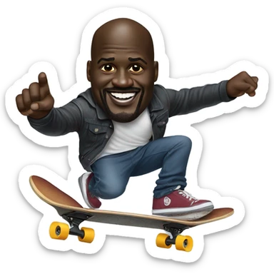 Shaquille O’Neal on a skateboard  sticker