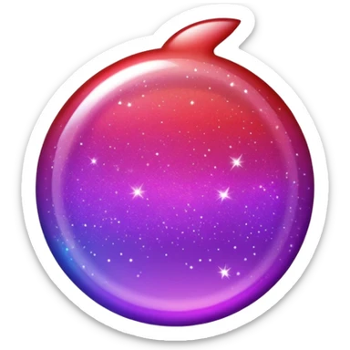 color gradient between red and purple glitter flash sticker