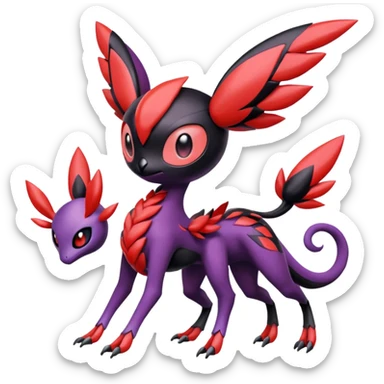 Meloetta-Yveltal-Noibat-Pokémon-Fakémon-fusion-hybrid-creature sticker