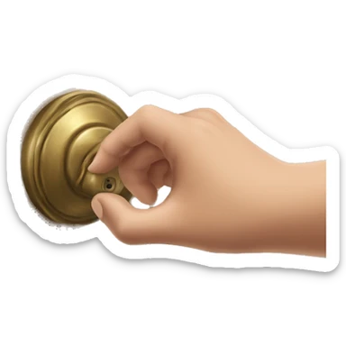 An emoji of a hand turning a doorknob, symbolizing the action of opening a door sticker