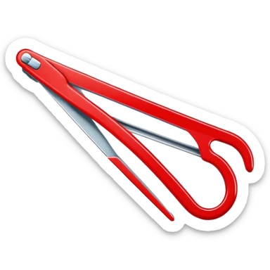 a bright red hairpin hair clip sticker