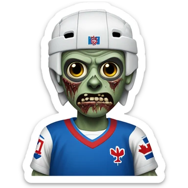 Zombie wearing Montreal hockey shirt sticker