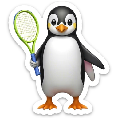 penguin playing at wimbledon sticker