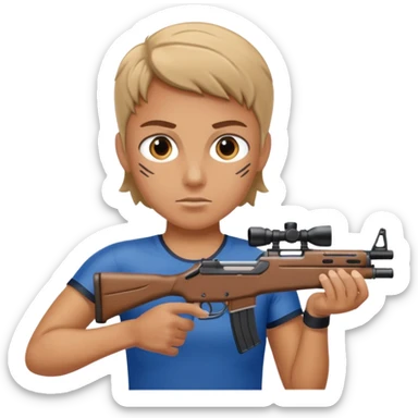 athlete with rifle shooting, in Olympics sticker