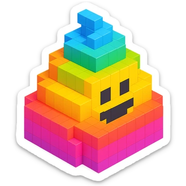 Poo rainbow  sticker