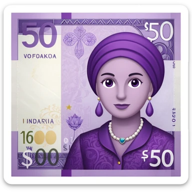 realistic european purple 500€ note  sticker