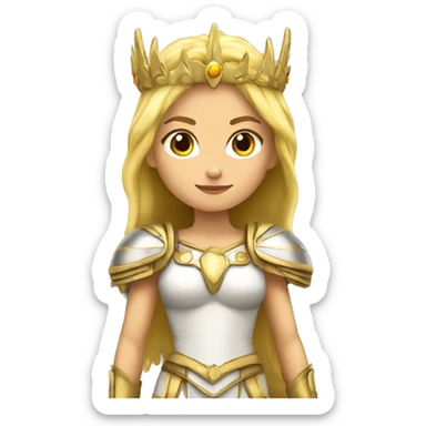 Blond Valkyrie full body with crown and wings sticker
