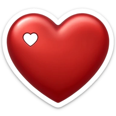 heart with a metallic red finish sticker