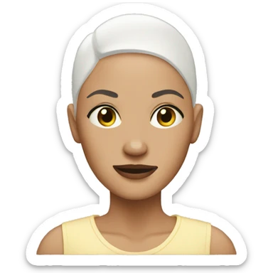 Bald whit woman sticker