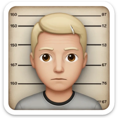 suspect on a mugshot sticker