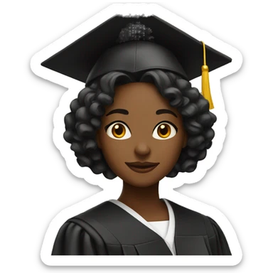 black women with a graduation cap sticker