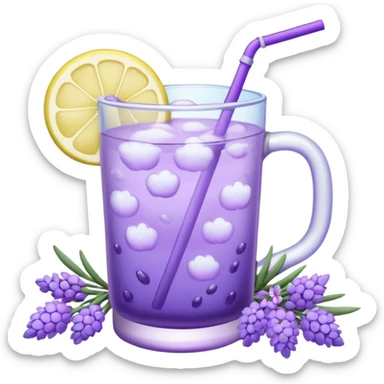 Lavender lemonade with lilac flowers on the side sticker