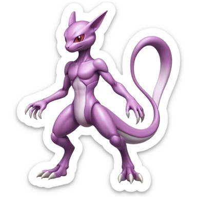  Cool Edgy Shiny Futuristic Ethereal Legendary Mewtwo-Digimon-Genesect-Palkia-Reptile-hybrid full body sticker
