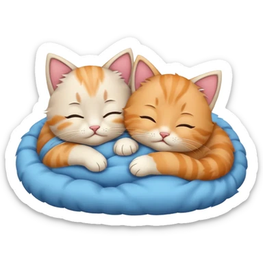 Two cute kittens sleeping  sticker