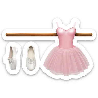 ballet barre, ballet shoes and ballet tutu sticker
