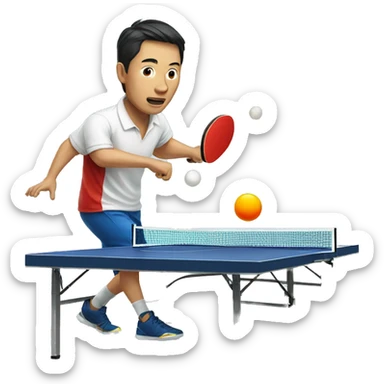 Chinese men playing ping pong  sticker